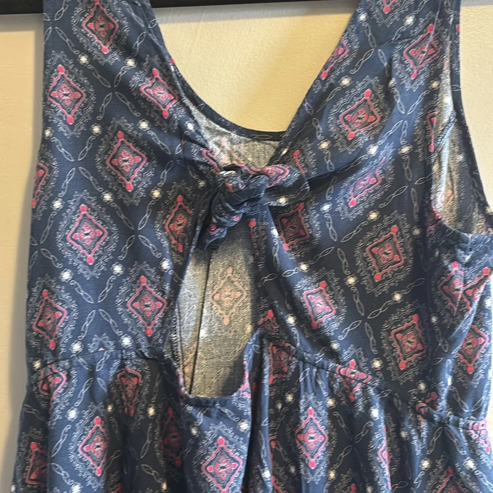 Torrid Navy and Red Patterned Sleeveless Dress, Size 1 - Picture 6 of 9